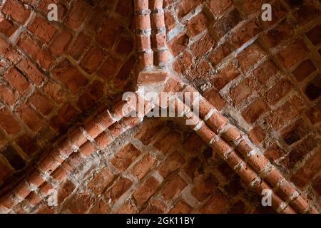 elements of ancient brickwork taken in close-up .  Stock Photo