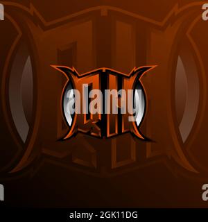 QH Logo Letter Design in Orange Color, Logo for game, esport, initial gaming, community or business. Stock Vector