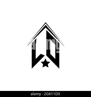 Initial LD, LO logo design with Shape style, Logo business branding. Stock Vector