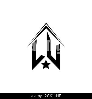 Initial LU logo design with Shape style, Logo business branding. Stock Vector
