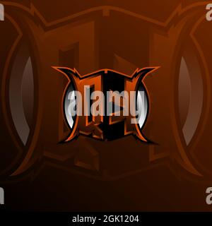 QK Logo Letter Design in Orange Color, Logo for game, esport, initial gaming, community or business. Stock Vector