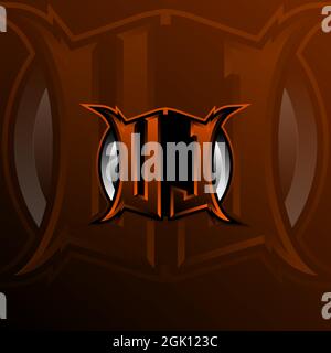 UJ Logo Letter Design in Orange Color, Logo for game, esport, initial gaming, community or business. Stock Vector