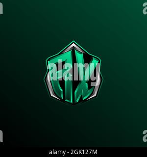 Initial RC logo design, Initial RC logo design with Circle style, Logo for game, esport, community or business. Stock Vector