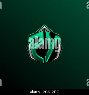 Initial PD logo design, Initial PO logo design with Circle style, Logo for game, esport, community or business. Stock Vector