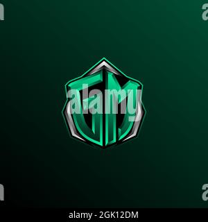 Initial GM logo design, Initial GM logo design with Circle style, Logo for game, esport, community or business. Stock Vector