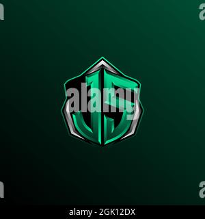 Initial JS logo design, Initial JS logo design with Circle style, Logo for game, esport, community or business. Stock Vector
