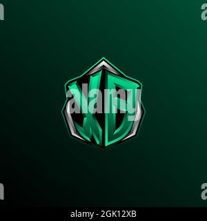 Initial XB logo design, Initial XB logo design with Shield style, Logo for game, esport, community or business. Stock Vector