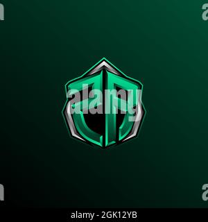Initial ZR logo design, Initial ZR logo design with Shield style, Logo for game, esport, community or business. Stock Vector