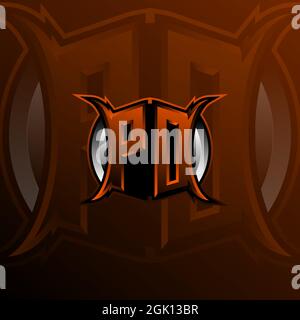 PD Logo Letter Design in Orange Color, Logo for game, esport, initial gaming, community or business. Stock Vector
