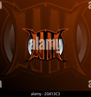 WH Logo Letter Design in Orange Color, Logo for game, esport, initial gaming, community or business. Stock Vector
