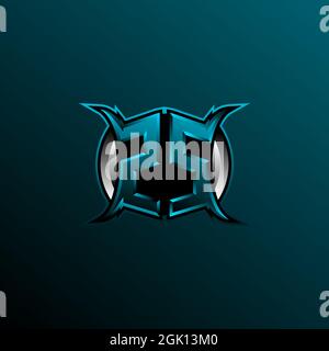Initial ZS logo design, Initial ZS logo design with Circle style, Logo for game, esport, community or business. Stock Vector