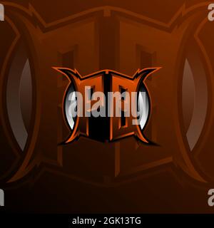 PB Logo Letter Design in Orange Color, Logo for game, esport, initial gaming, community or business. Stock Vector