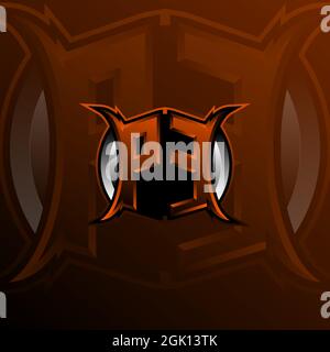 PE Logo Letter Design in Orange Color, Logo for game, esport, initial gaming, community or business. Stock Vector