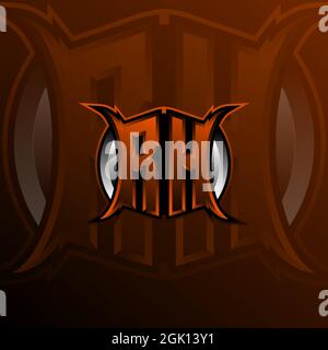 RH Logo Letter Design in Orange Color, Logo for game, esport, initial gaming, community or business. Stock Vector