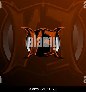 VE Logo Letter Design in Orange Color, Logo for game, esport, initial gaming, community or business. Stock Vector