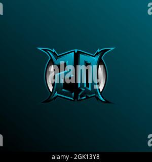Initial ZQ logo design, Initial ZQ logo design with Circle style, Logo for game, esport, community or business. Stock Vector