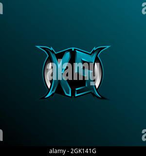 Initial KS logo design, Initial KS logo design with Circle style, Logo for game, esport, community or business. Stock Vector