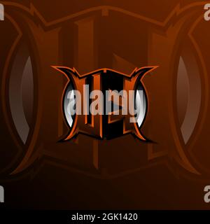 UK Logo Letter Design in Orange Color, Logo for game, esport, initial gaming, community or business. Stock Vector