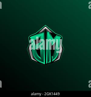 Initial BM logo design, Initial BM logo design with Circle style, Logo for game, esport, community or business. Stock Vector