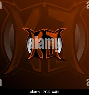 XG Logo Letter Design in Orange Color, Logo for game, esport, initial gaming, community or business. Stock Vector