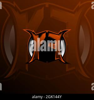 YF Logo Letter Design in Orange Color, Logo for game, esport, initial gaming, community or business. Stock Vector