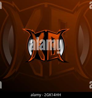 XB Logo Letter Design in Orange Color, Logo for game, esport, initial gaming, community or business. Stock Vector