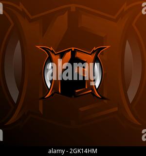 XE Logo Letter Design in Orange Color, Logo for game, esport, initial gaming, community or business. Stock Vector