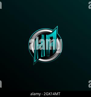 Initial HA logo design, Initial HA logo design with Circle style, Logo for game, esport, community or business. Stock Vector