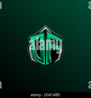 Initial DF logo design, Initial OF logo design with Circle style, Logo for game, esport, community or business. Stock Vector
