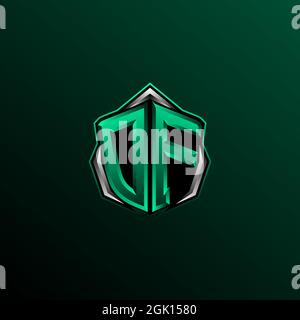 Initial DF logo design, Initial OF logo design with Circle style, Logo for game, esport, community or business. Stock Vector