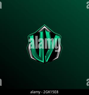 Initial VC logo design, Initial CV logo design with Circle style, Logo for game, esport, community or business. Stock Vector