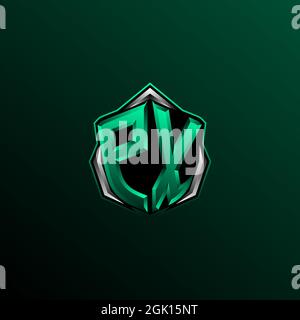 Initial PC logo design, Initial PC logo design with Circle style, Logo for game, esport, community or business. Stock Vector