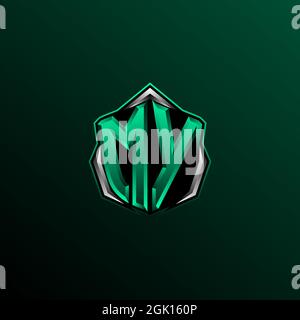 Initial MD logo design, Initial MO logo design with Circle style, Logo for game, esport, community or business. Stock Vector