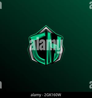 Initial CH logo design, Initial CH logo design with Circle style, Logo for game, esport, community or business. Stock Vector
