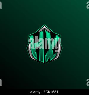 Initial HD logo design, Initial HD logo design with Circle style, Logo for game, esport, community or business. Stock Vector