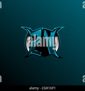 Initial ZV logo design, Initial ZV logo design with Circle style, Logo for game, esport, community or business. Stock Vector