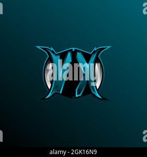 Initial VX logo design, Initial VX logo design with Circle style, Logo for game, esport, community or business. Stock Vector