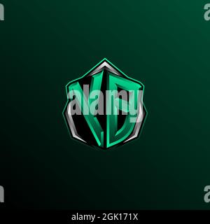 Initial YB logo design, Initial YB logo design with Shield style, Logo for game, esport, community or business. Stock Vector