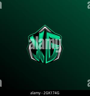 Initial XG logo design, Initial XG logo design with Shield style, Logo for game, esport, community or business. Stock Vector