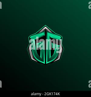 Initial GG logo design, Initial GG logo design with Shield style, Logo for game, esport, community or business. Stock Vector