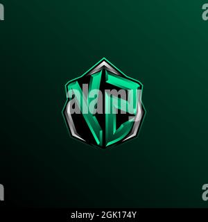 Initial YZ logo design, Initial YZ logo design with Shield style, Logo for game, esport, community or business. Stock Vector