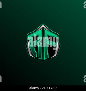 Initial RF logo design, Initial RF logo design with Shield style, Logo for game, esport, community or business. Stock Vector