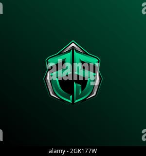 Initial ZS logo design, Initial ZS logo design with Shield style, Logo for game, esport, community or business. Stock Vector