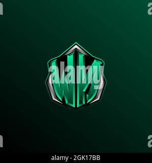Initial WN logo design, Initial WN logo design with Shield style, Logo for game, esport, community or business. Stock Vector