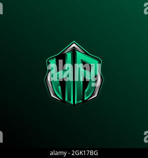 Initial HR logo design, Initial HR logo design with Circle style, Logo for game, esport, community or business. Stock Vector