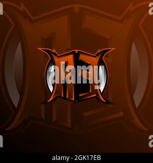 RE Logo Letter Design in Orange Color, Logo for game, esport, initial gaming, community or business. Stock Vector