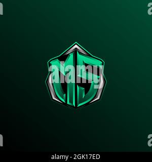 Initial MS logo design, Initial MS logo design with Circle style, Logo for game, esport, community or business. Stock Vector