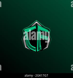 Initial CF logo design, Initial CF logo design with Circle style, Logo for game, esport, community or business. Stock Vector