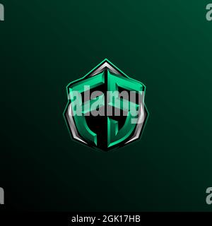 Initial FS logo design, Initial FS logo design with Circle style, Logo for game, esport, community or business. Stock Vector