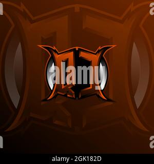 QC Logo Letter Design in Orange Color, Logo for game, esport, initial gaming, community or business. Stock Vector